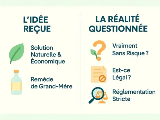 L'idée reçue : l'acide acétique désherbant est une solution naturelle et économique. La réalité questionnée : est-ce vraiment sans risque et légal ?
